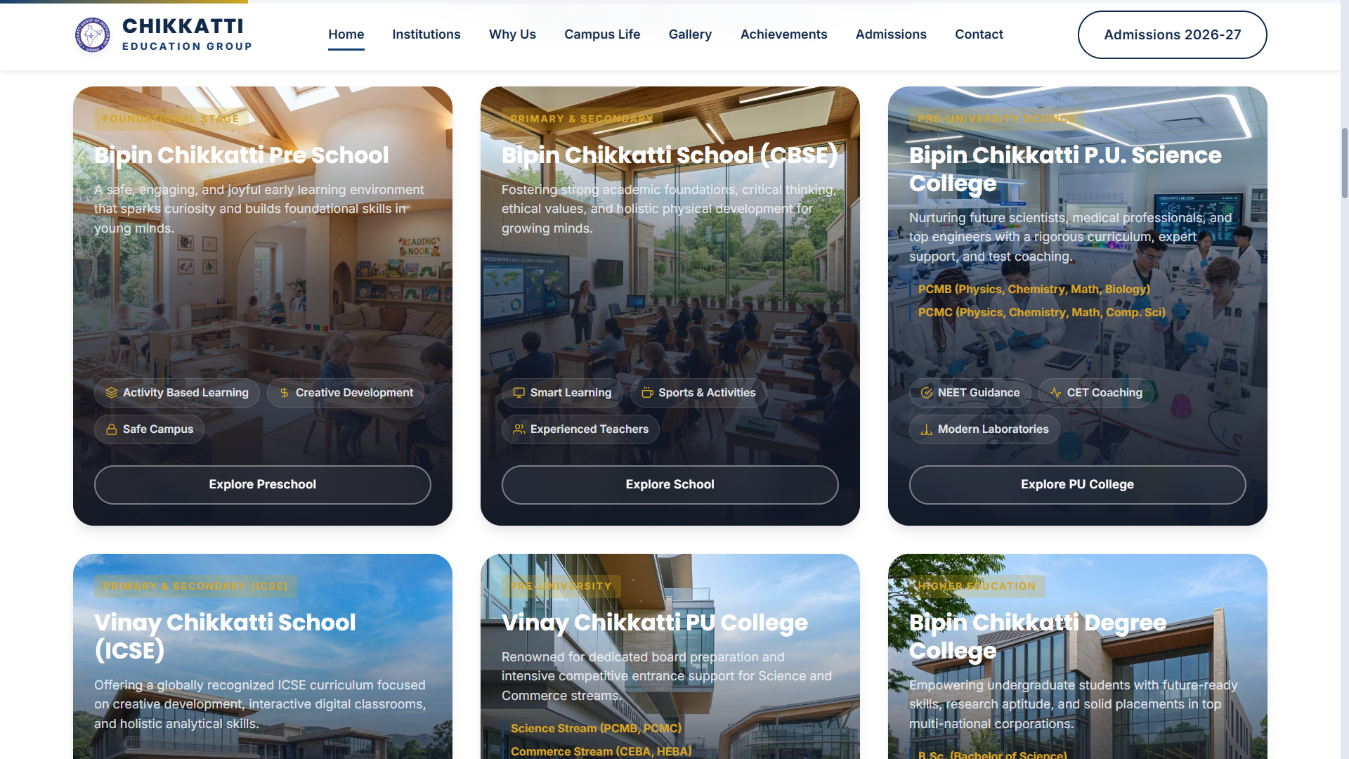 BIPIN CHIKKATTI INSTITUTIONS screenshot 2